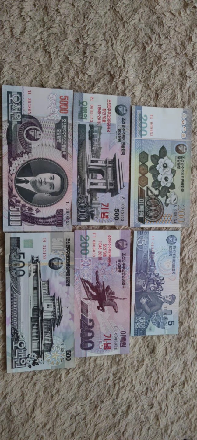 一米收藏，开心上拍(第四十期)裸币专场！ 朝鲜纸币一组！