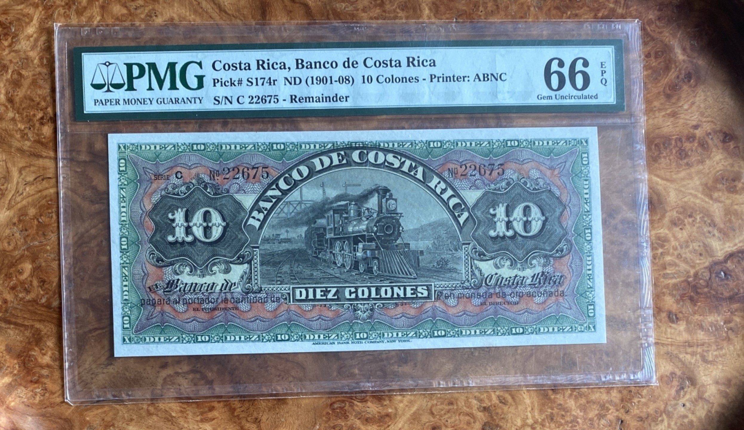 Chase Auction（得物拍卖）第5期 - - 中外纸币、硬币联拍 1901年哥斯达黎加10克朗，PMG66分，美钞公司出品，雕刻一流！
