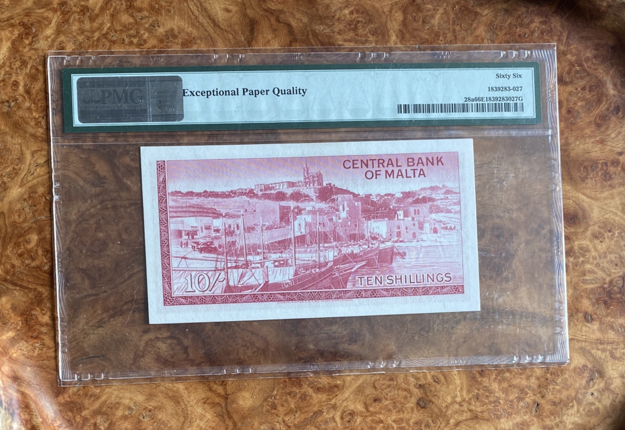 Chase Auction（得物拍卖）第5期 - - 中外纸币、硬币联拍 1967年马耳他10先令，PMG66分，戎装女王！