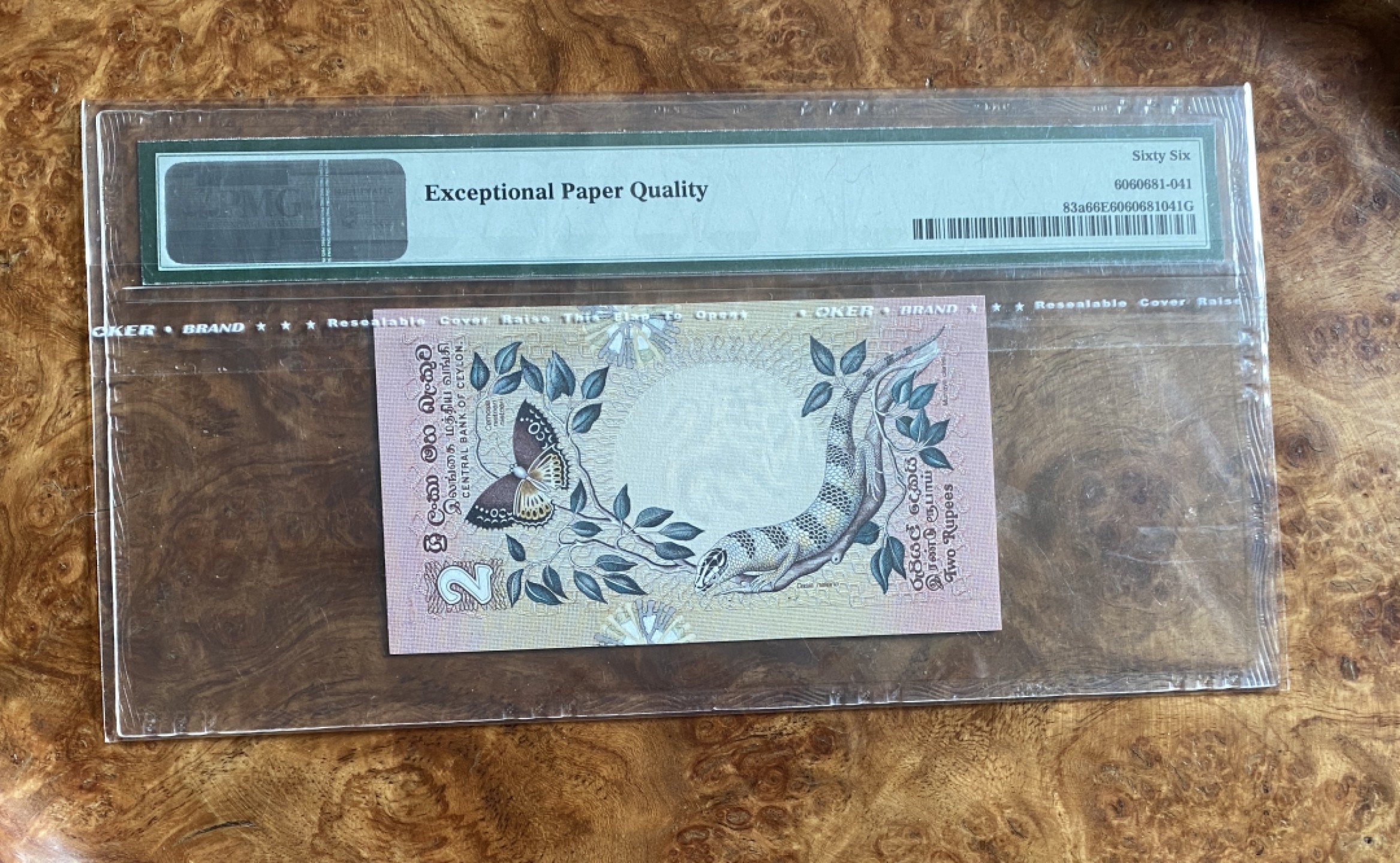 Chase Auction（得物拍卖）第5期 - - 中外纸币、硬币联拍 1979年锡兰，斯里兰卡2卢比，PMG66分！荧光漂亮！