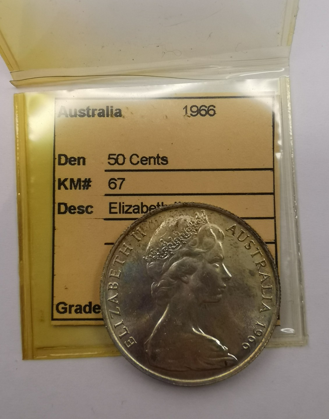 乐游外币-来自国外老藏家的散币 1966澳大利亚50分银币UNC