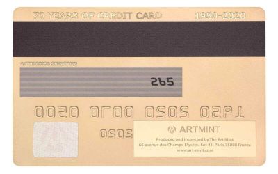 纽埃2020年信用卡发行70周年1.5盎司金卡纪念银币
