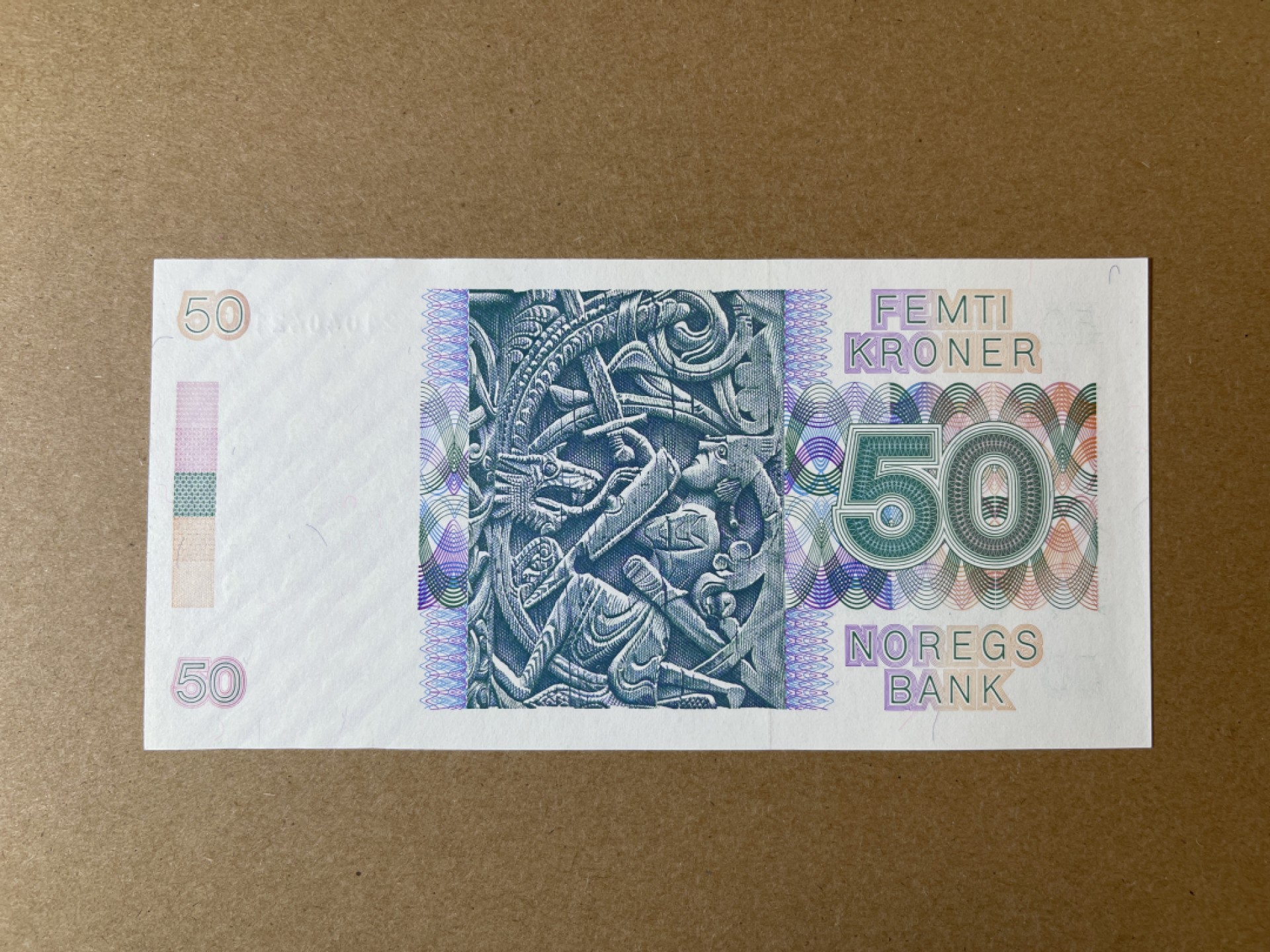 《张总收藏》53期——外币精品汇(拍品增加中) 挪威50克朗 UNC 1989年老版本 挪威诗人文耶