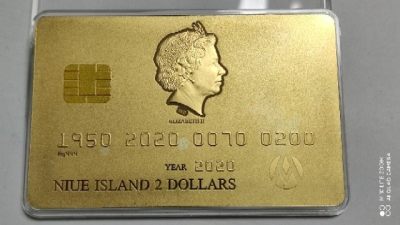 纽埃2020年信用卡发行70周年1.5盎司金卡纪念银币