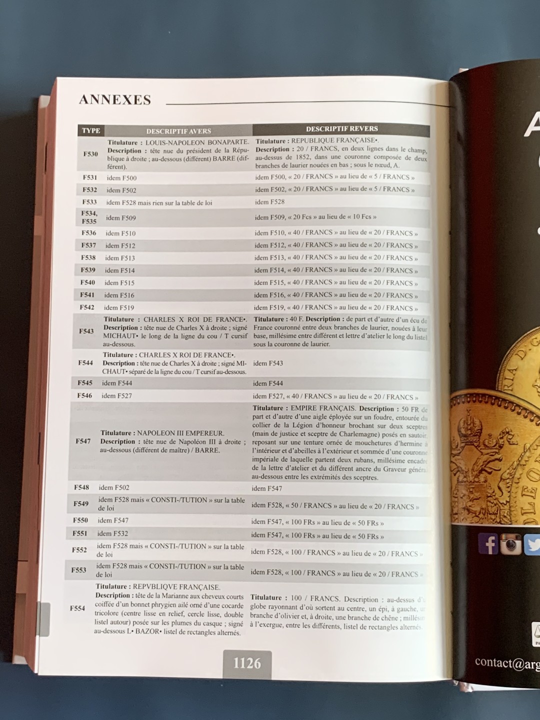 《竞宝斋》第43场-本周日，周一2场连拍（全场顺丰包邮） 精装本 法国2019钱币目录 从造币工艺，雕刻师，标识标志，细分版别都有详尽的分类 厚达1126页！可谓是法币的百科全书，难得
