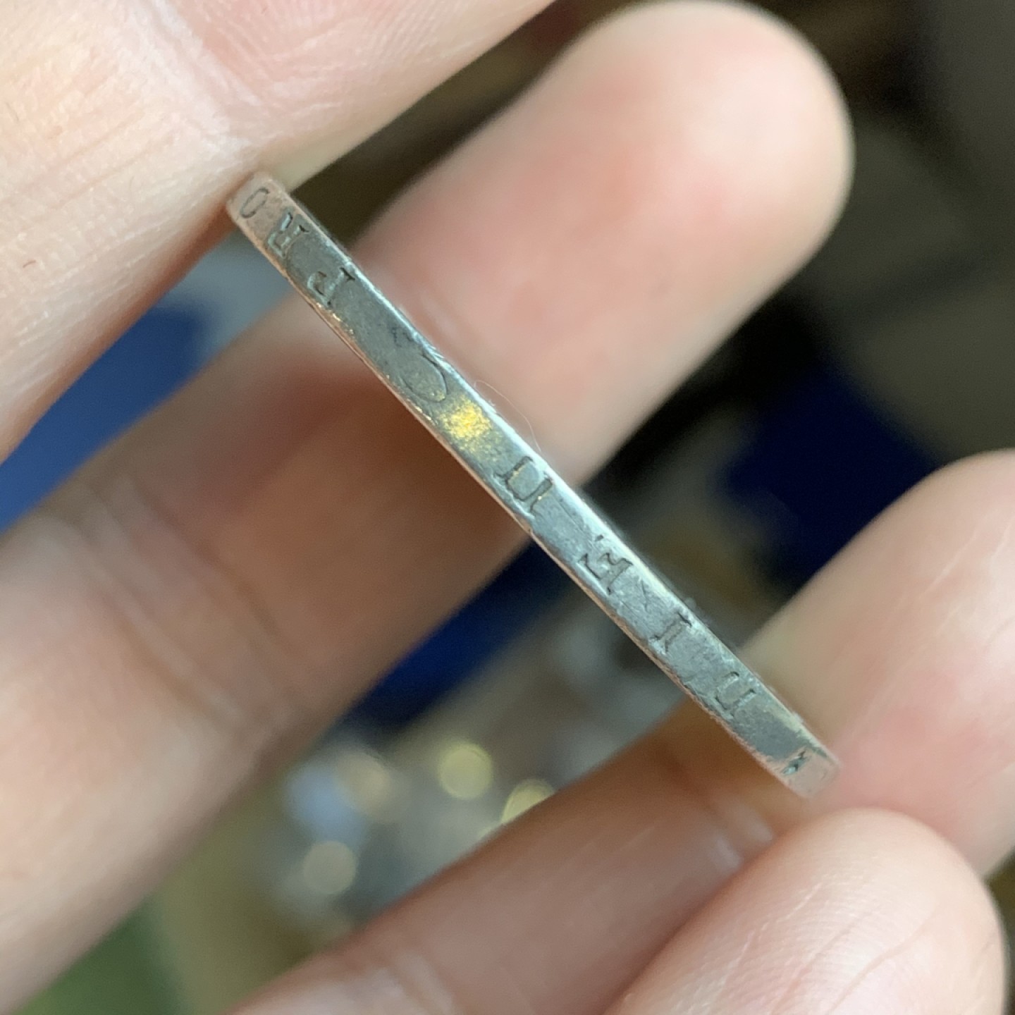 《竞宝斋》第43场-本周日，周一2场连拍（全场顺丰包邮） 自然状态 法国 1813年 拿一 5法郎 银币 自然流通细节不错 