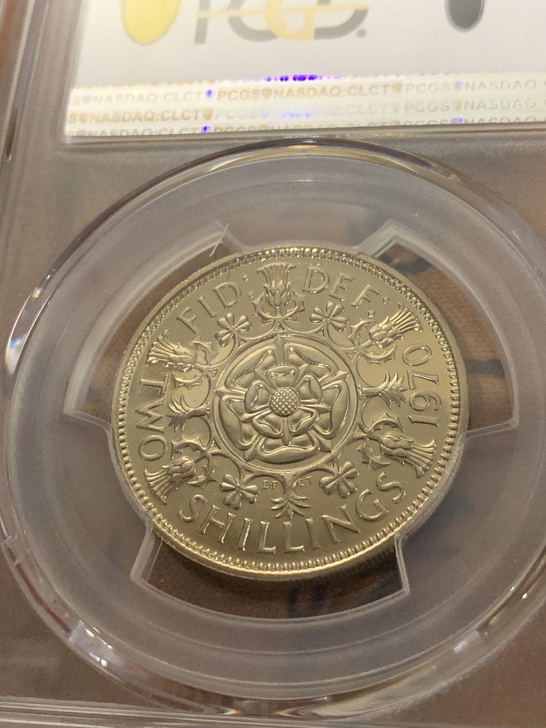 《竞宝斋》第43场-本周日，周一2场连拍（全场顺丰包邮） PCGS PR67-英国1970年精制弗洛林 关门年超高分