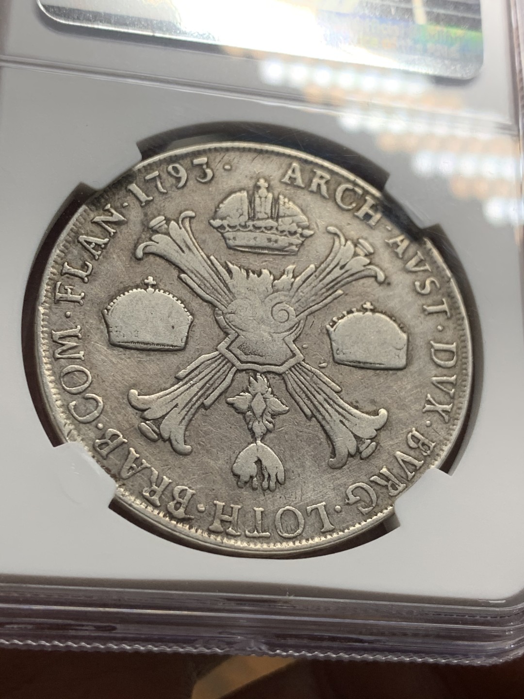 《竞宝斋》第43场-本周日，周一2场连拍（全场顺丰包邮） 1793年意大利米兰铸币厂 米兰公国弗朗茨二世 VF-details