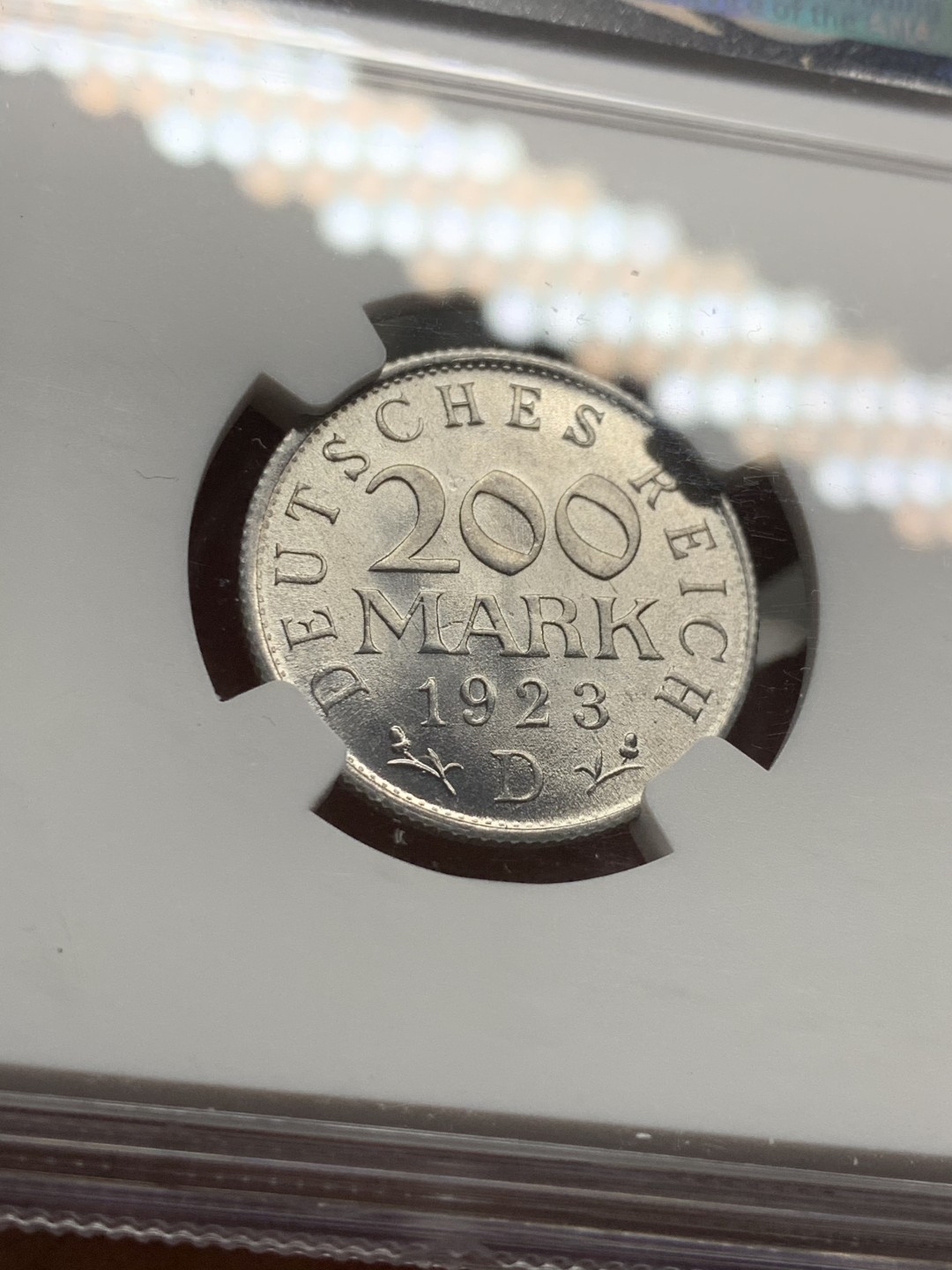 《竞宝斋》第43场-本周日，周一2场连拍（全场顺丰包邮） NGC MS66 1923 魏玛德国200马克 极限品相