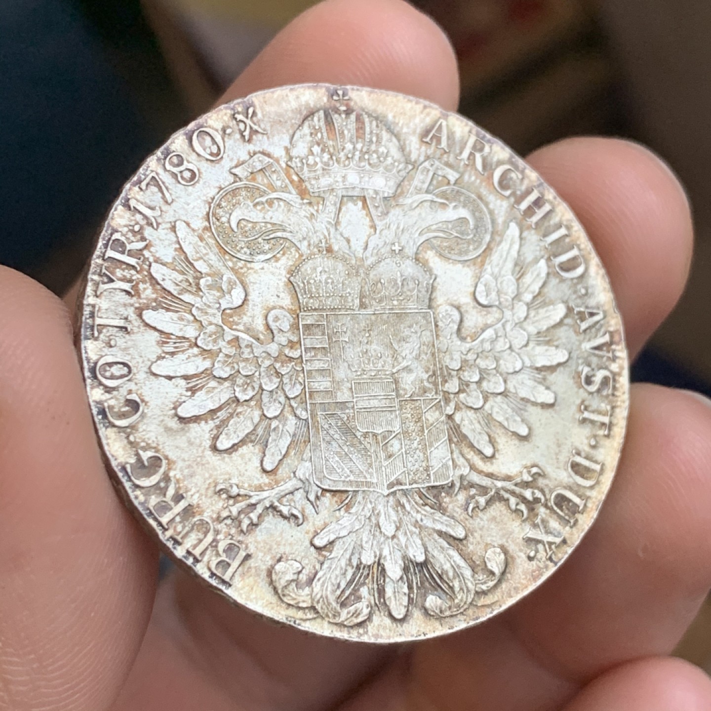 《竞宝斋》第43场-本周日，周一2场连拍（全场顺丰包邮） MS级 原味双面五彩 1780年 大奶妈 泰勒银币 二战左右后铸