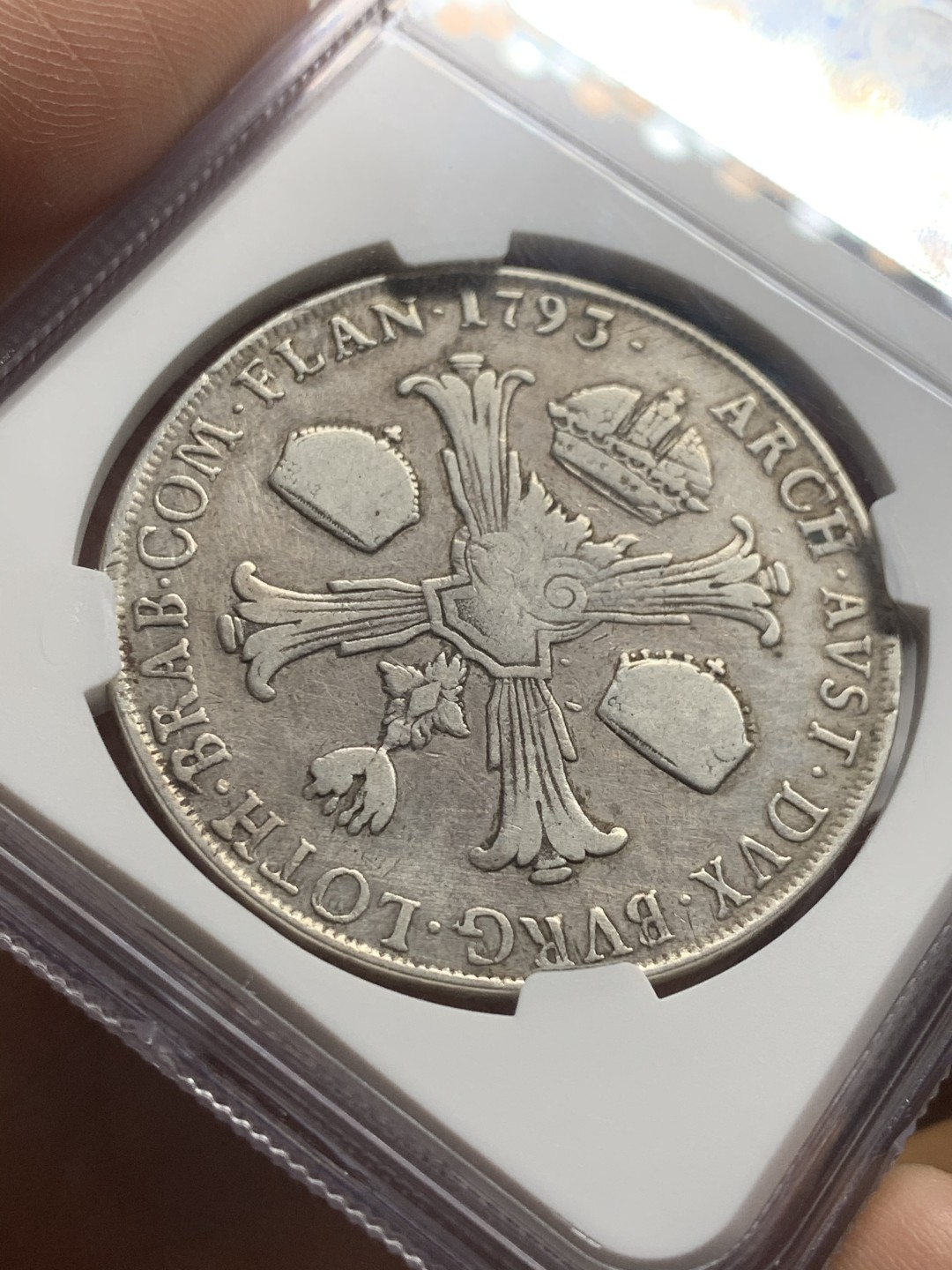 《竞宝斋》第43场-本周日，周一2场连拍（全场顺丰包邮） 1793年意大利米兰铸币厂 米兰公国弗朗茨二世 VF-details