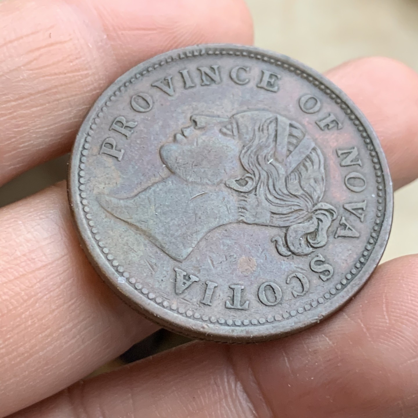 《竞宝斋》第43场-本周日，周一2场连拍（全场顺丰包邮） 少见版本 1843年上加拿大 新斯科舍 1便士 TOKEN代币