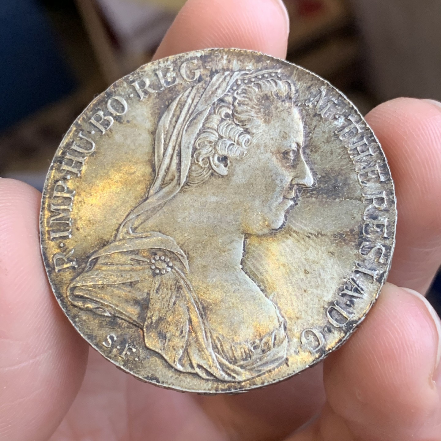 《竞宝斋》第43场-本周日，周一2场连拍（全场顺丰包邮） MS级 原味双面五彩 1780年 大奶妈 泰勒银币 二战左右后铸