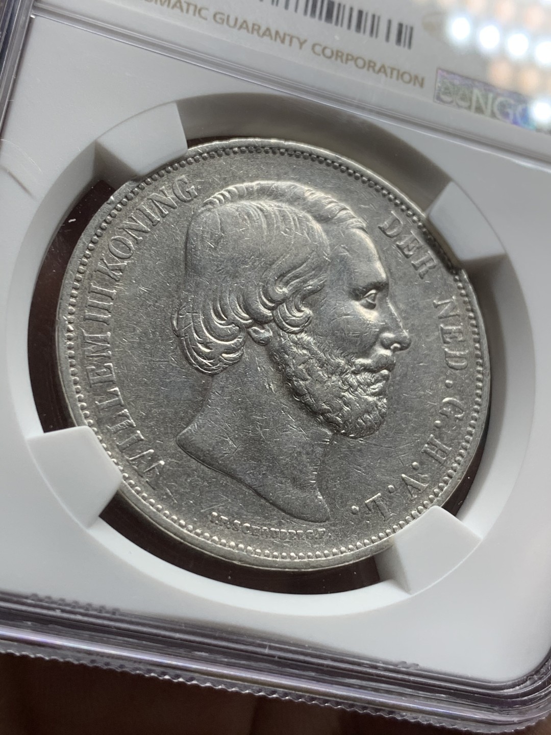 《竞宝斋》第43场-本周日，周一2场连拍（全场顺丰包邮） 1867年荷兰威廉三世2.5盾XF-details一枚