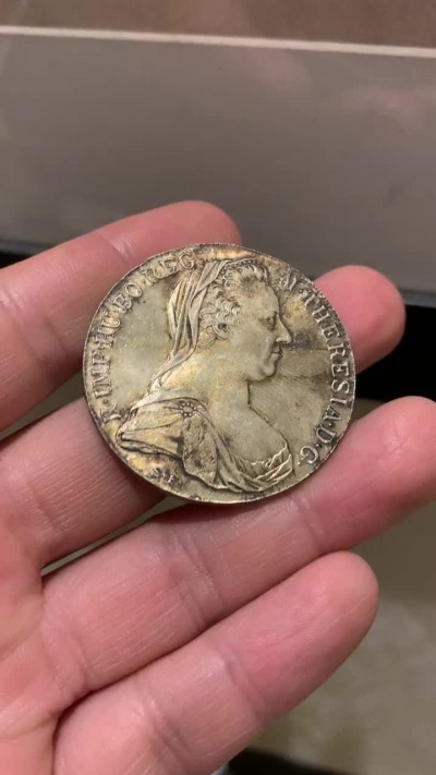 《竞宝斋》第43场-本周日，周一2场连拍（全场顺丰包邮） MS级 原味双面五彩 1780年 大奶妈 泰勒银币 二战左右后铸