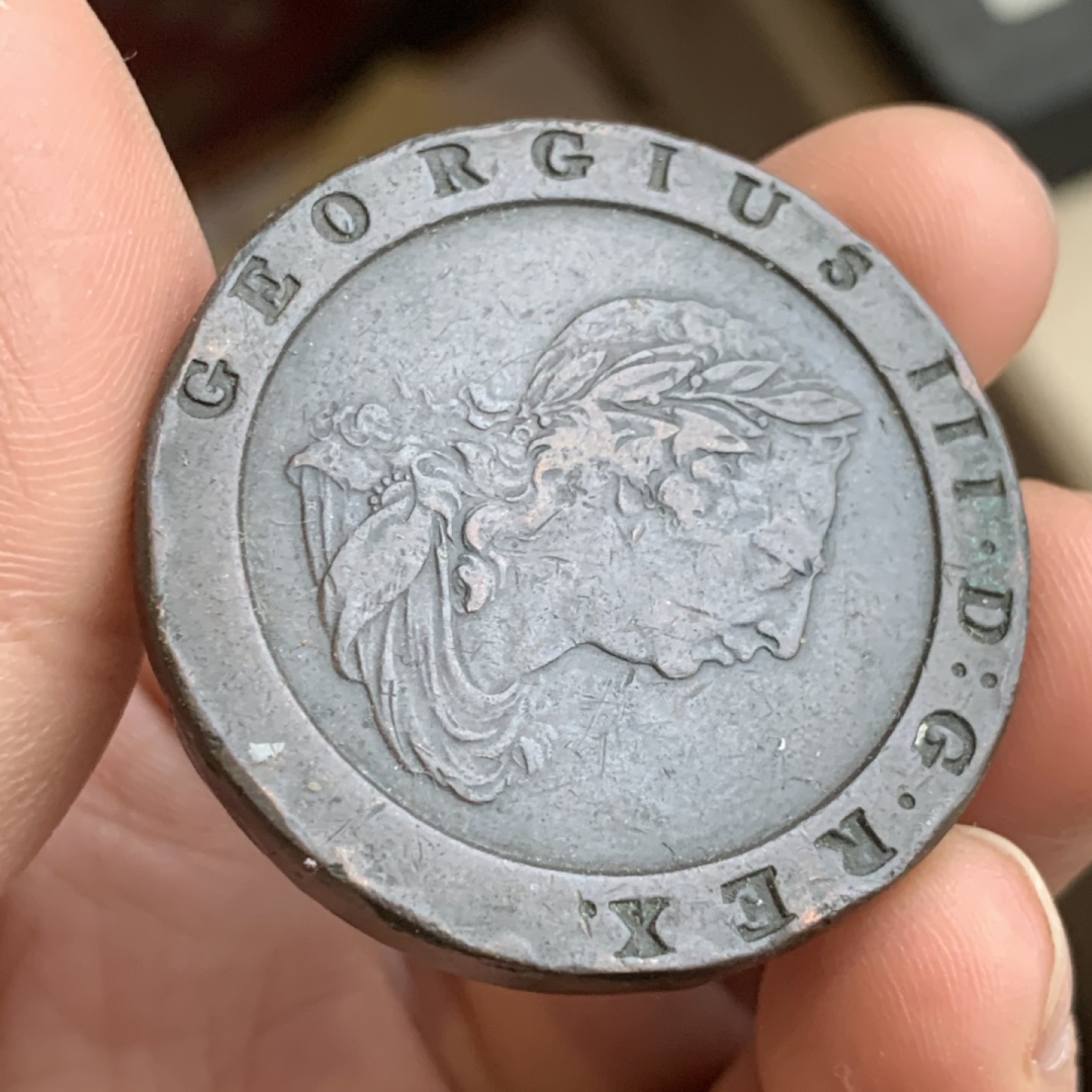 《竞宝斋》第43场-本周日，周一2场连拍（全场顺丰包邮） 英国 1797年 车轮 2便士 大铜币 重达56.5克，厚5.4mm，直径达到41mm 因为太重 大量回炉 导致少见