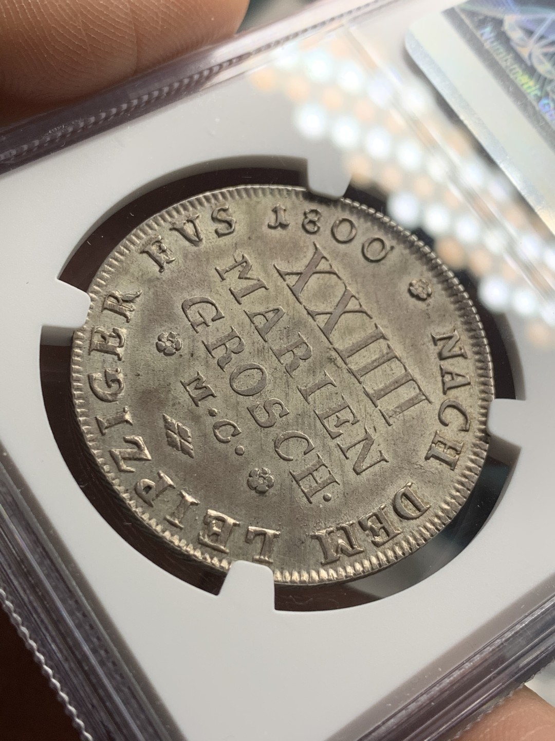 《竞宝斋》第43场-本周日，周一2场连拍（全场顺丰包邮） 亚军 NGC-AU55 德国布伦瑞克 1800MC 年 宝马奔腾 2/3泰勒 大银币 非常稀少的品种