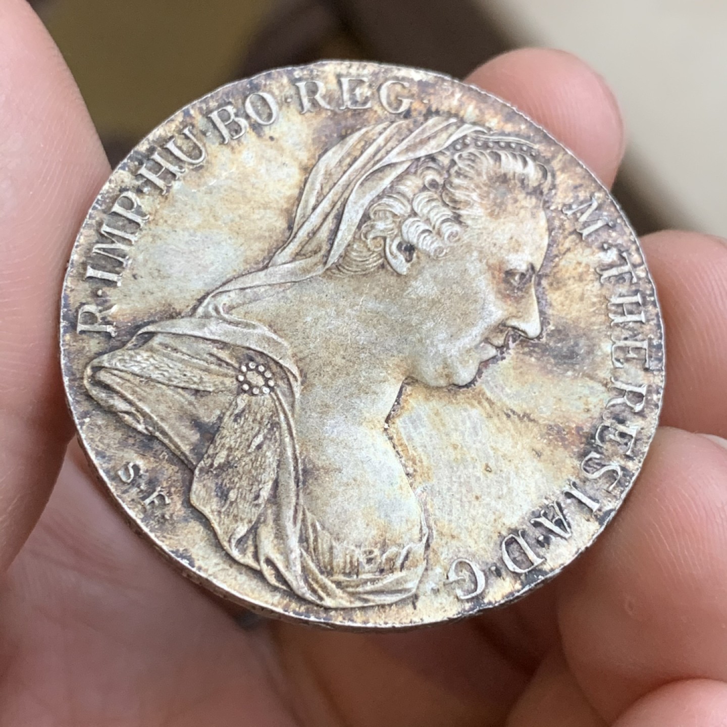 《竞宝斋》第43场-本周日，周一2场连拍（全场顺丰包邮） MS级 原味双面五彩 1780年 大奶妈 泰勒银币 二战左右后铸