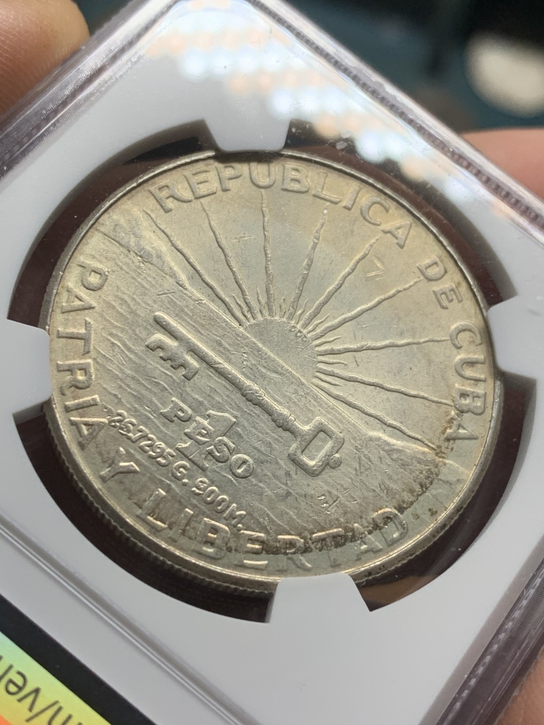 《竞宝斋》第43场-本周日，周一2场连拍（全场顺丰包邮） NGC-UNC 古巴 1953年 何塞马丁百年纪念 1比索 大银币 原光好品 居然说有洗没给分