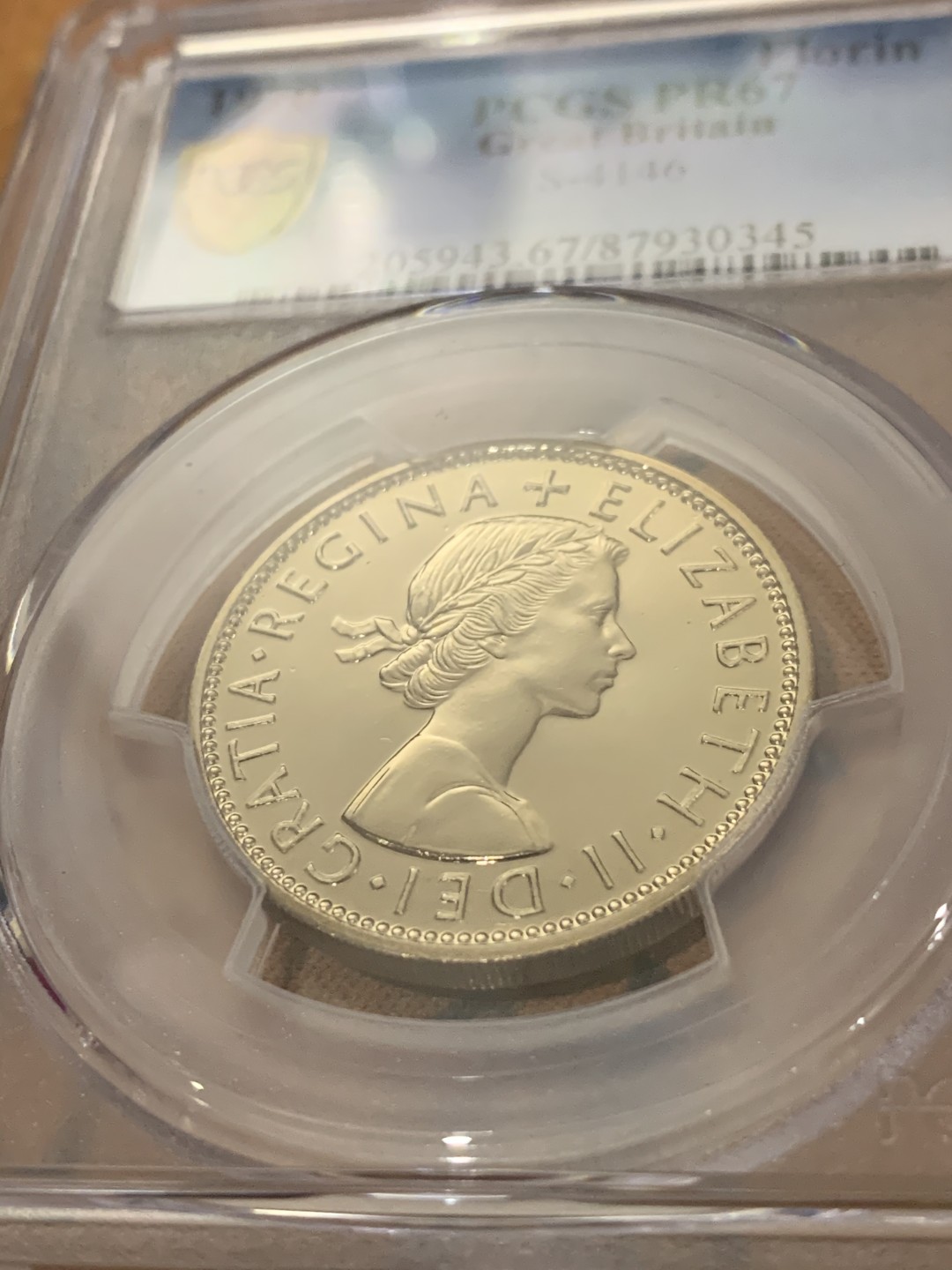 《竞宝斋》第43场-本周日，周一2场连拍（全场顺丰包邮） PCGS PR67-英国1970年精制弗洛林 关门年超高分