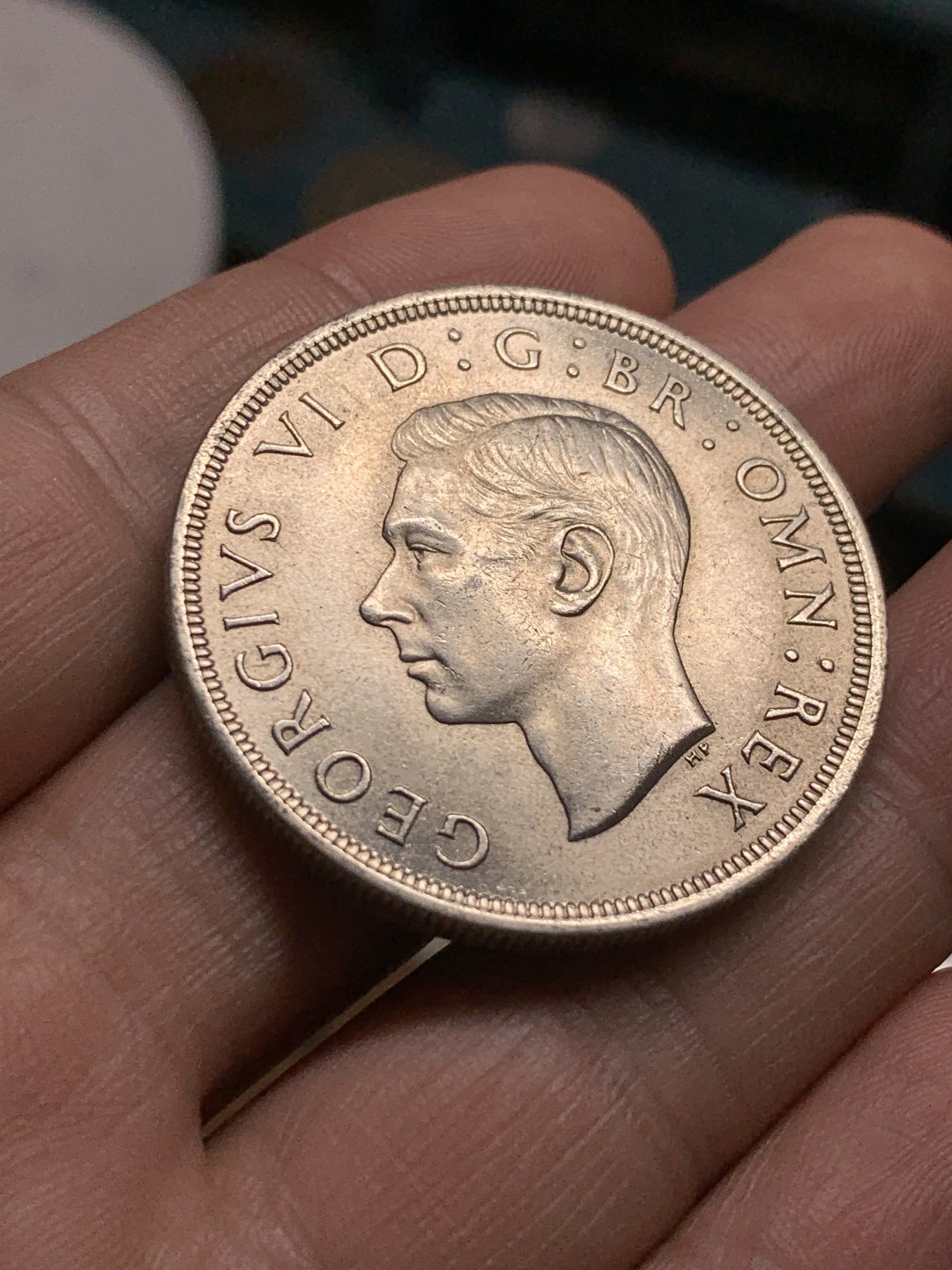 《竞宝斋》第43场-本周日，周一2场连拍（全场顺丰包邮） UNC级好品   英国 1937年 1克朗 乔治六世 大银币 原味未下水 细节清晰完整