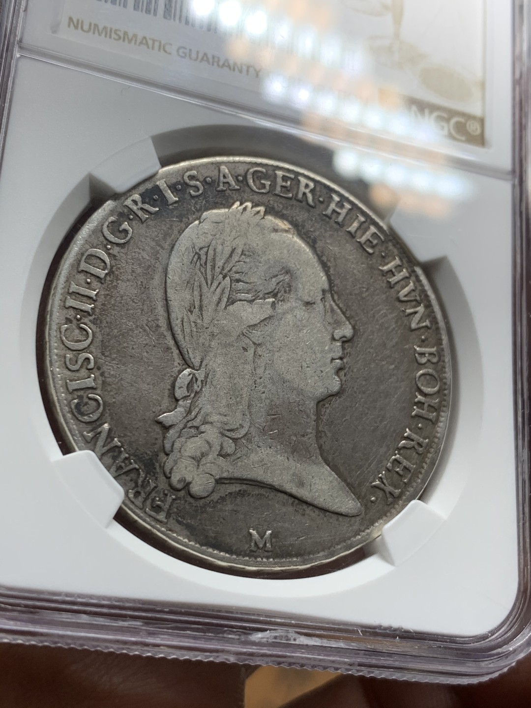 《竞宝斋》第43场-本周日，周一2场连拍（全场顺丰包邮） 1793年意大利米兰铸币厂 米兰公国弗朗茨二世 VF-details