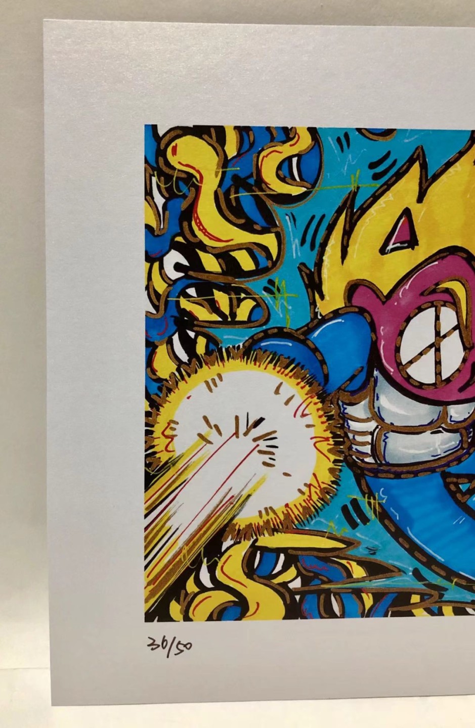 零元拍：歪歪亲笔签名 OWSON系列限量插画复制画《龙珠》
