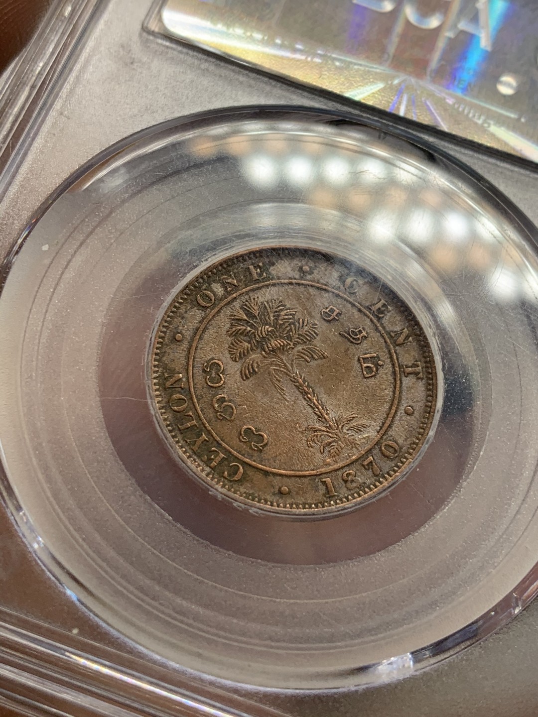 《竞宝斋》第44场-本周日，周一2场连拍（全场顺丰包邮） （锡兰铜币一对）英属锡兰1870年1分铜币+1890年1/4分 铜币一对，状态非常的好