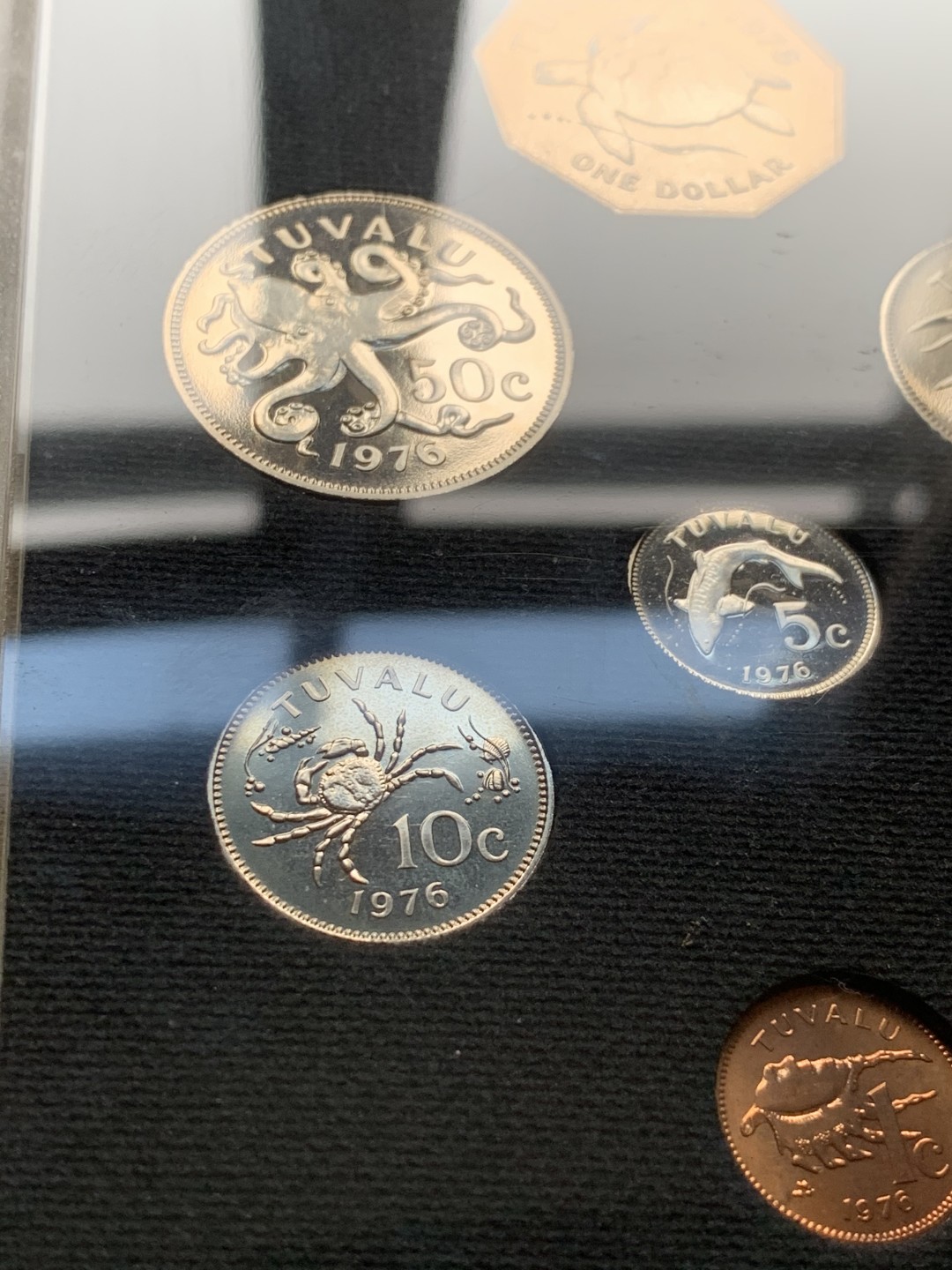 《竞宝斋》第44场-本周日，周一2场连拍（全场顺丰包邮） 1976年 图瓦卢 动物版 7枚套 精致币