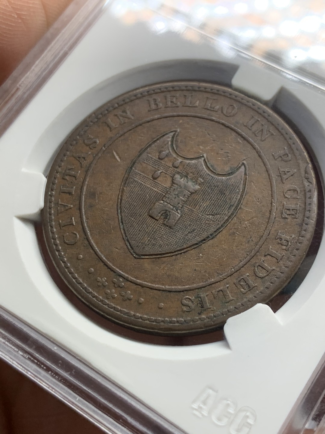 《竞宝斋》第44场-本周日，周一2场连拍（全场顺丰包邮） 英国 1811年 伍斯特 1便士 大规格代币 少见品种 细节优秀