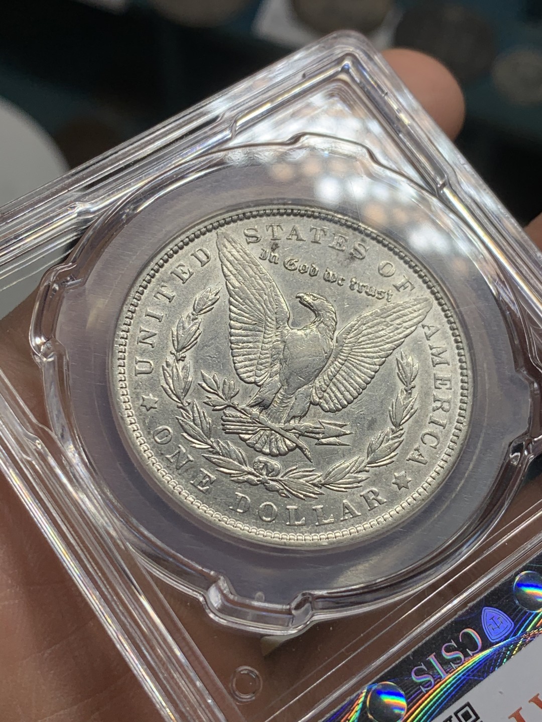 《竞宝斋》第44场-本周日，周一2场连拍（全场顺丰包邮） 摩根银币3枚一组【】美国1896 1891 1889年