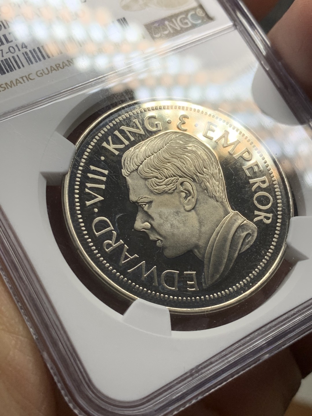 《竞宝斋》第44场-本周日，周一2场连拍（全场顺丰包邮） NGC-PF67UC 香港1936年爱八克朗铜镍币（后铸）