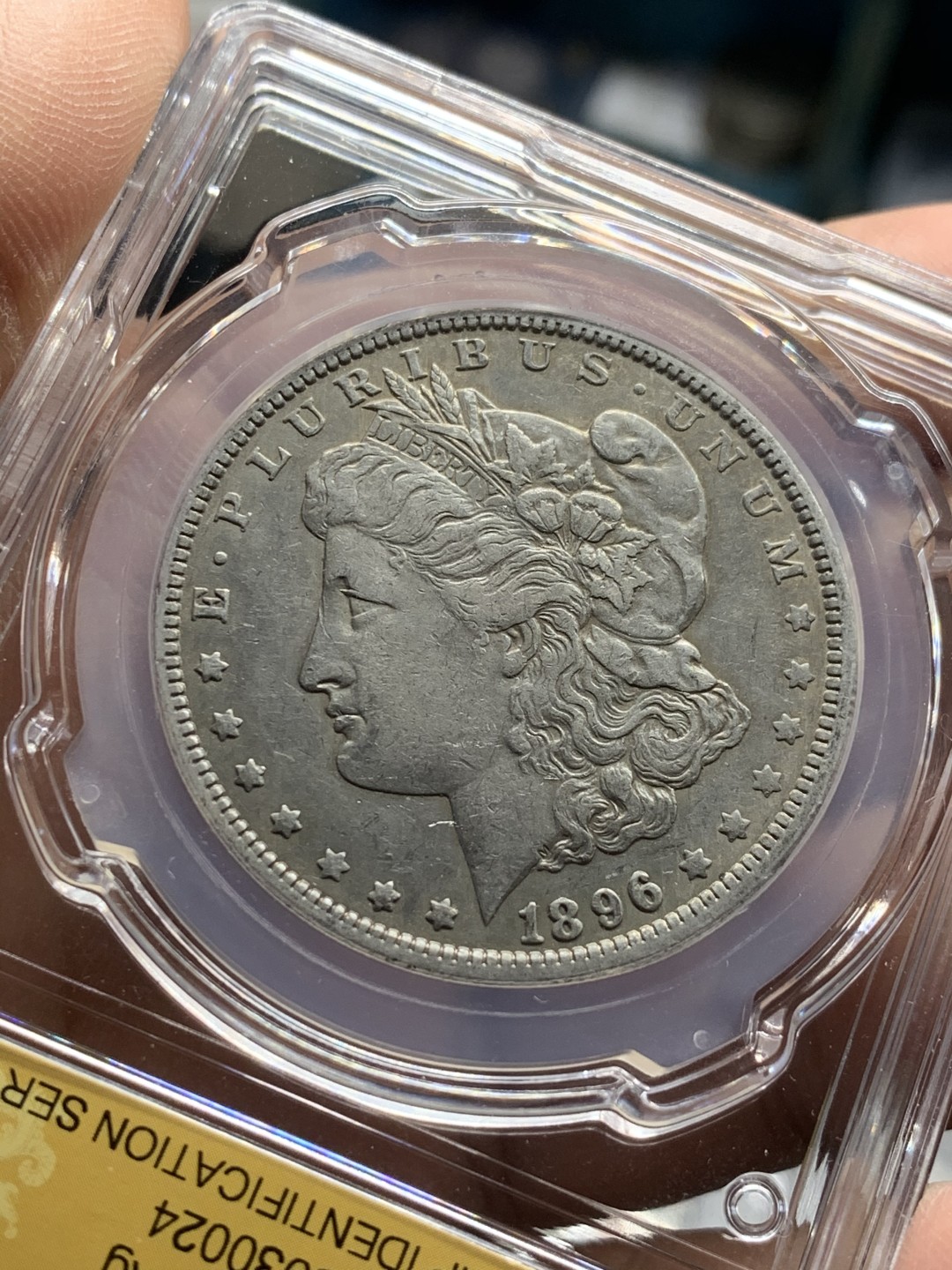 《竞宝斋》第44场-本周日，周一2场连拍（全场顺丰包邮） 摩根银币3枚一组【】美国1896 1891 1889年