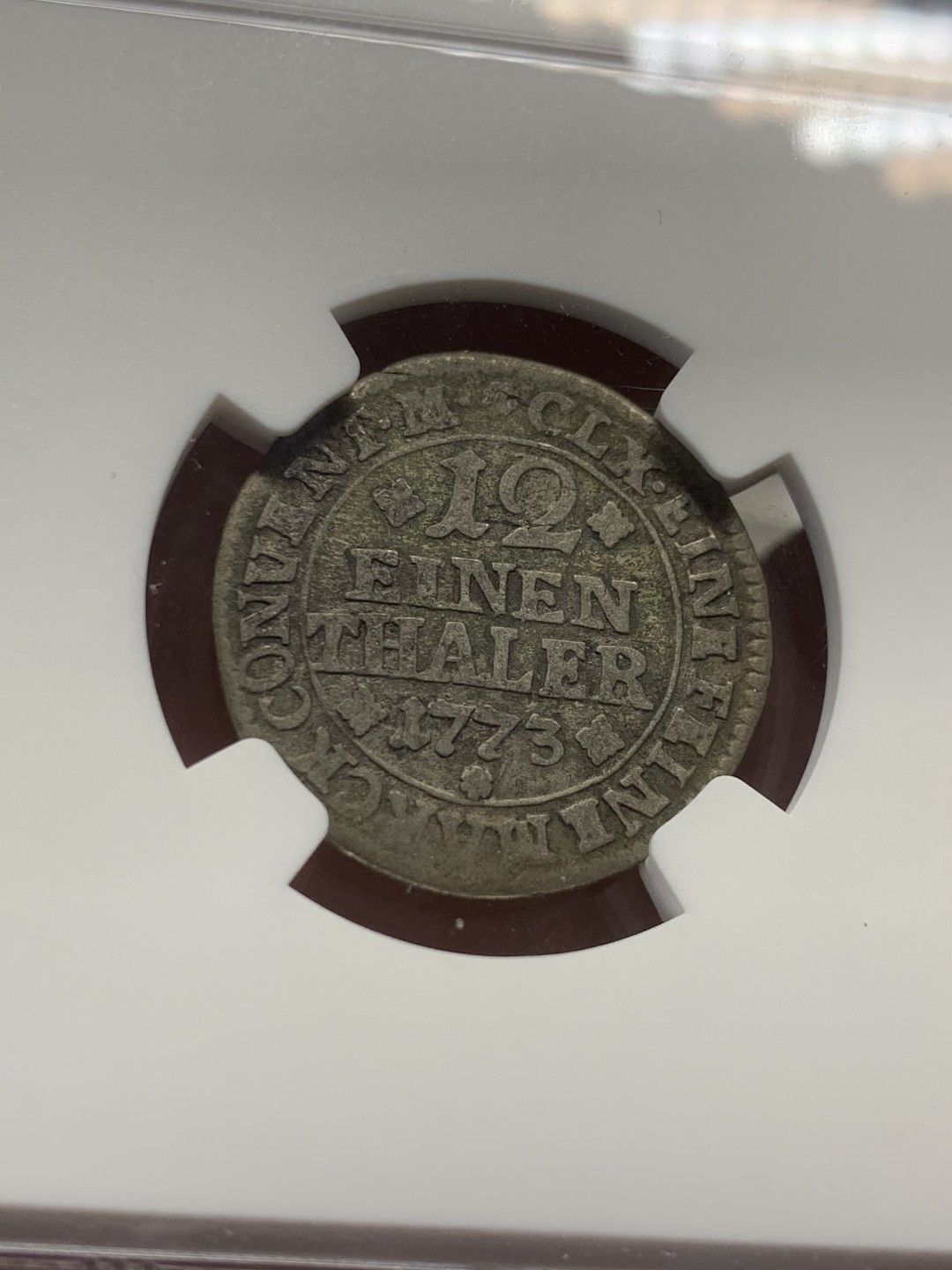 《竞宝斋》第44场-本周日，周一2场连拍（全场顺丰包邮） NGC-VFD 德国1773年不伦瑞克飞马1/12泰勒银币