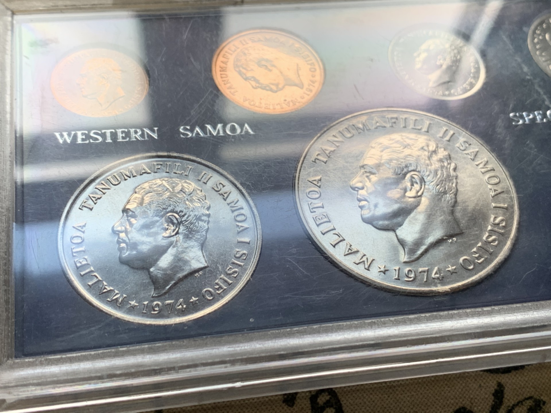 《竞宝斋》第44场-本周日，周一2场连拍（全场顺丰包邮） 1974年 萨摩亚 椰树版 盒装 7枚 套