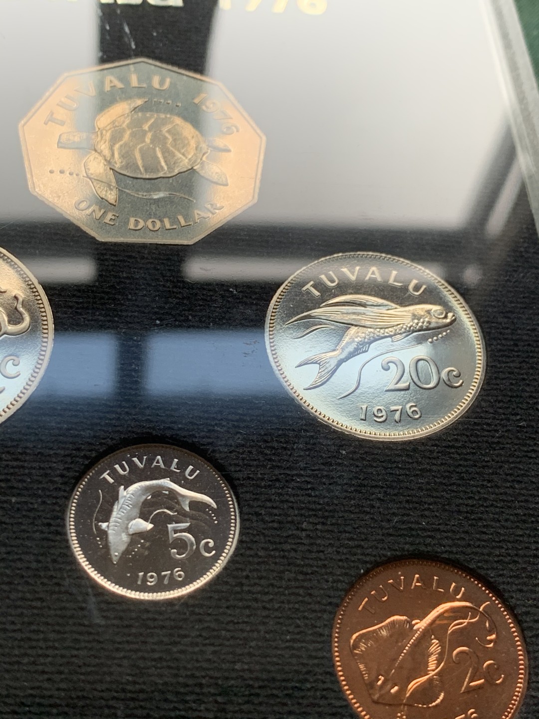 《竞宝斋》第44场-本周日，周一2场连拍（全场顺丰包邮） 1976年 图瓦卢 动物版 7枚套 精致币