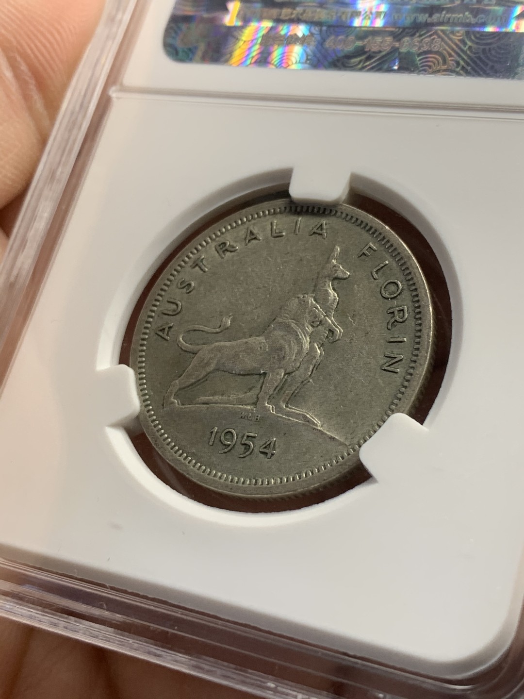 《竞宝斋》第44场-本周日，周一2场连拍（全场顺丰包邮） （银币一对）1944乔五福林银币+1954澳大利亚福林袋鼠银币一起