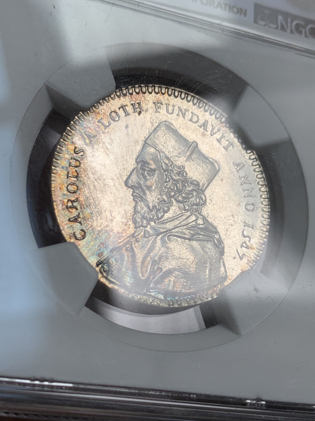 《竞宝斋》第44场-本周日，周一2场连拍（全场顺丰包邮） NGC-MS63 法国 1756年 洛林的查理三世 JETON代币