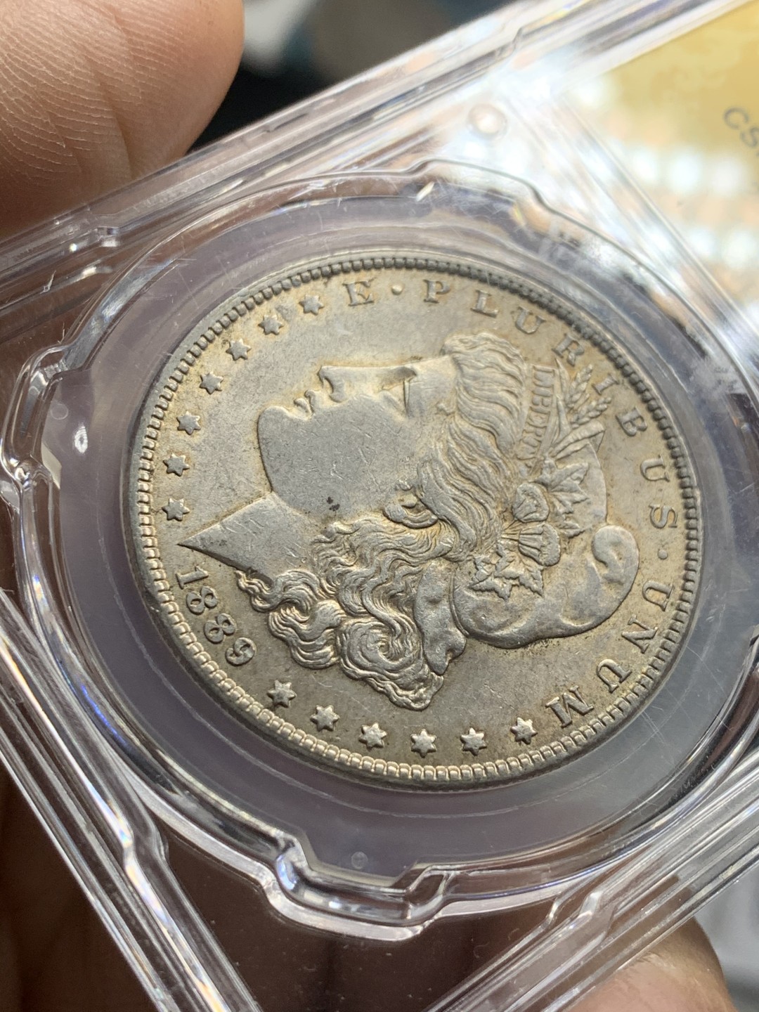 《竞宝斋》第44场-本周日，周一2场连拍（全场顺丰包邮） 摩根银币3枚一组【】美国1896 1891 1889年