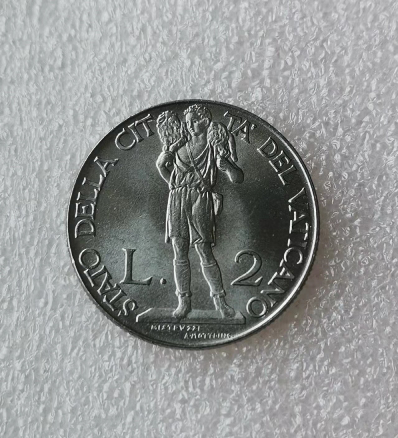 瓶子🏺第32期拍卖会 意大利1941年大天使2里拉镍币（原光）