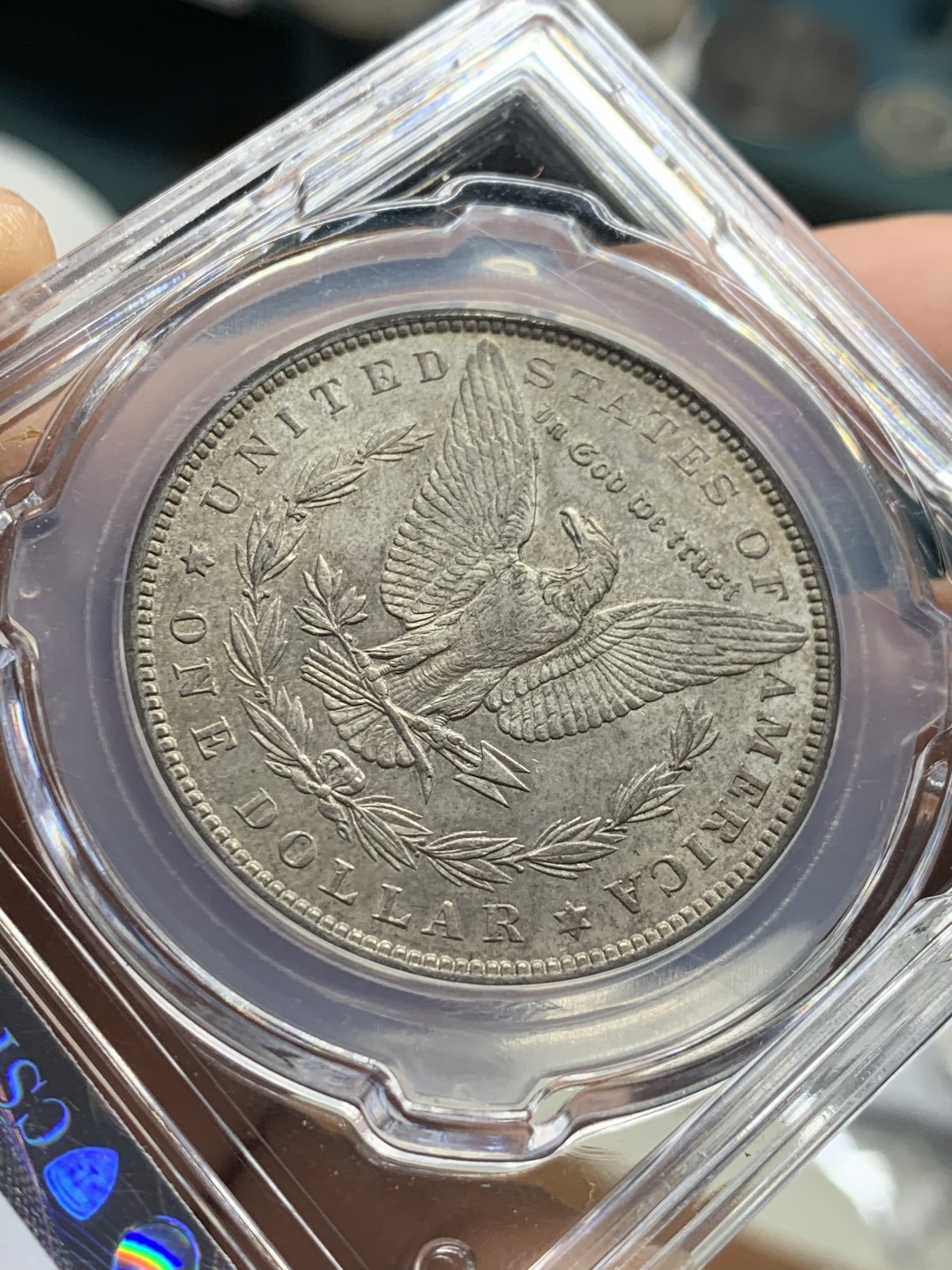 《竞宝斋》第44场-本周日，周一2场连拍（全场顺丰包邮） 摩根银币3枚一组【】美国1896 1891 1889年