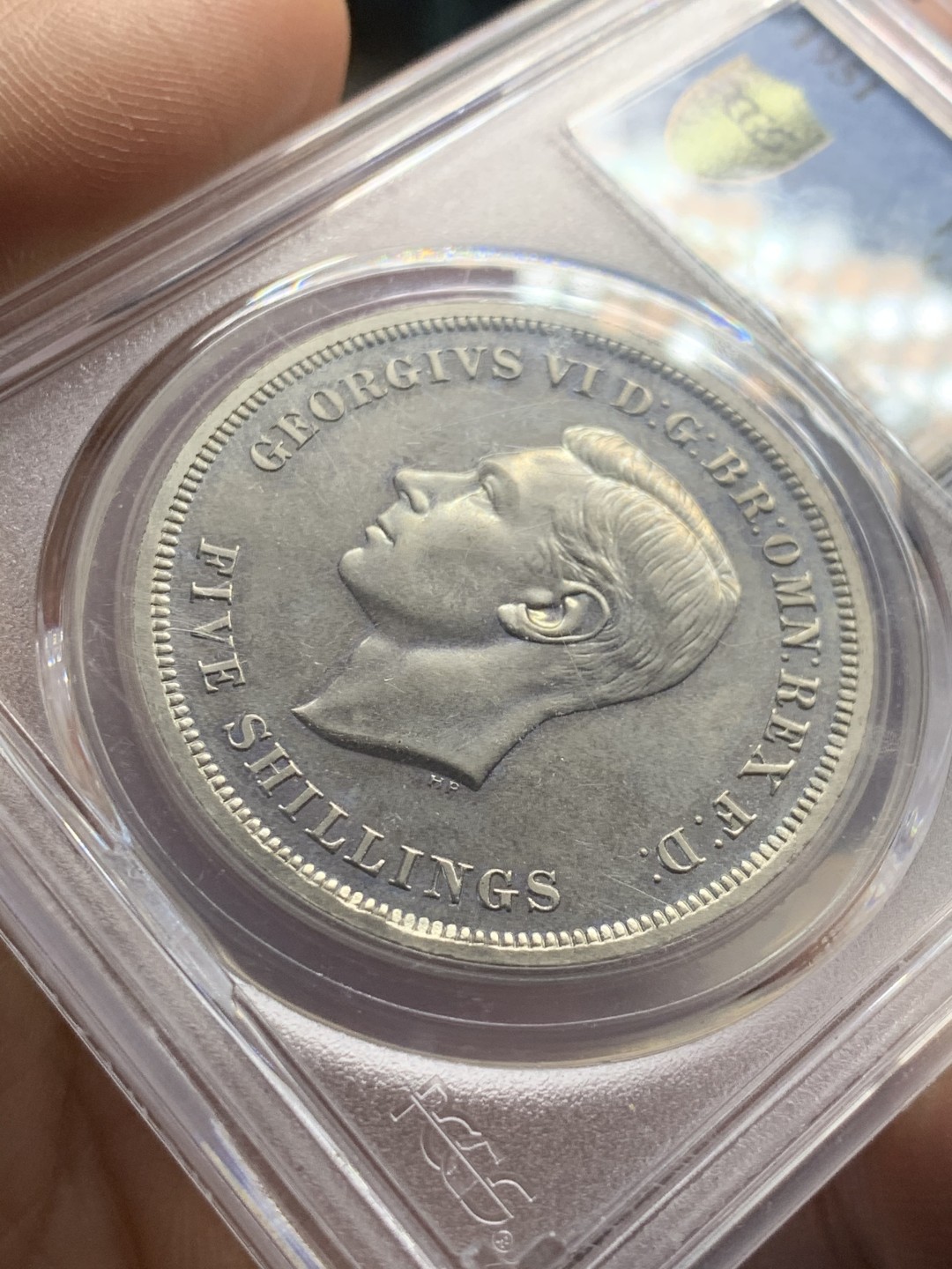 《竞宝斋》第44场-本周日，周一2场连拍（全场顺丰包邮） PCGS-PL65 英国 1951年 1克朗 镍币 高分少见，基本高一分价格翻倍