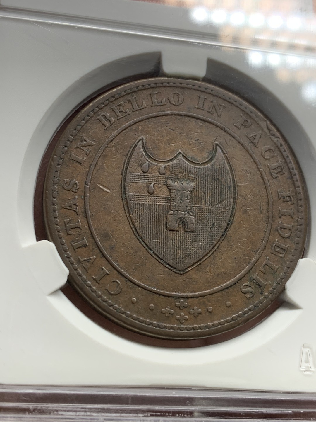 《竞宝斋》第44场-本周日，周一2场连拍（全场顺丰包邮） 英国 1811年 伍斯特 1便士 大规格代币 少见品种 细节优秀