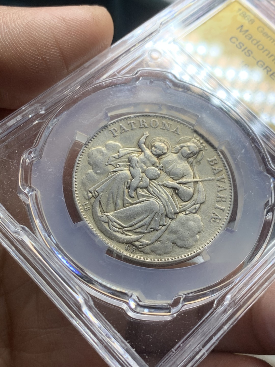 《竞宝斋》第44场-本周日，周一2场连拍（全场顺丰包邮） 信泰-XF40  德国1868年圣母抱婴1泰勒银币