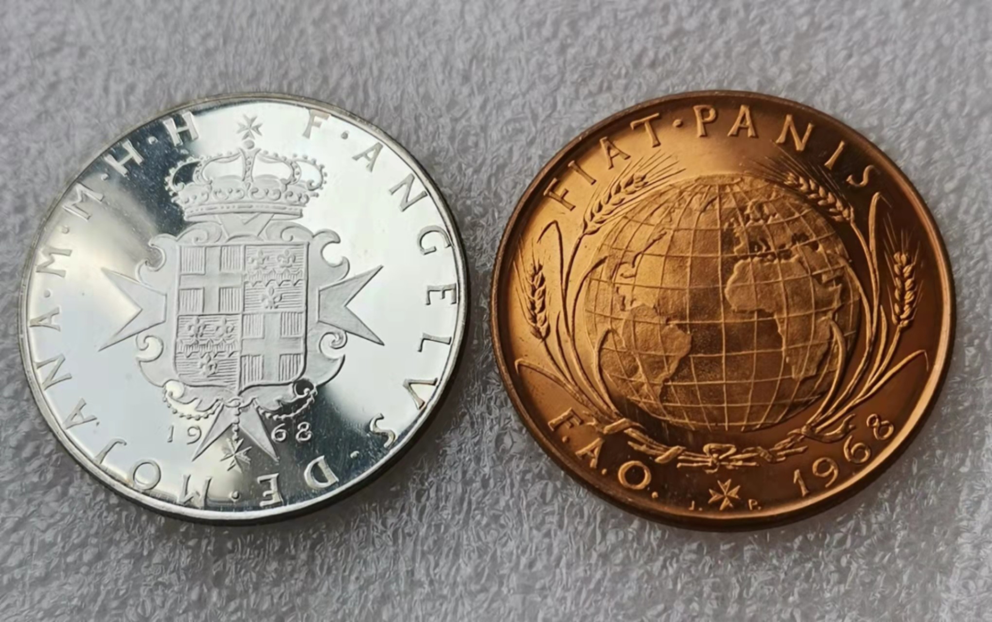 瓶子🏺第32期拍卖会 马耳他1968年FAO精制银、铜币1对