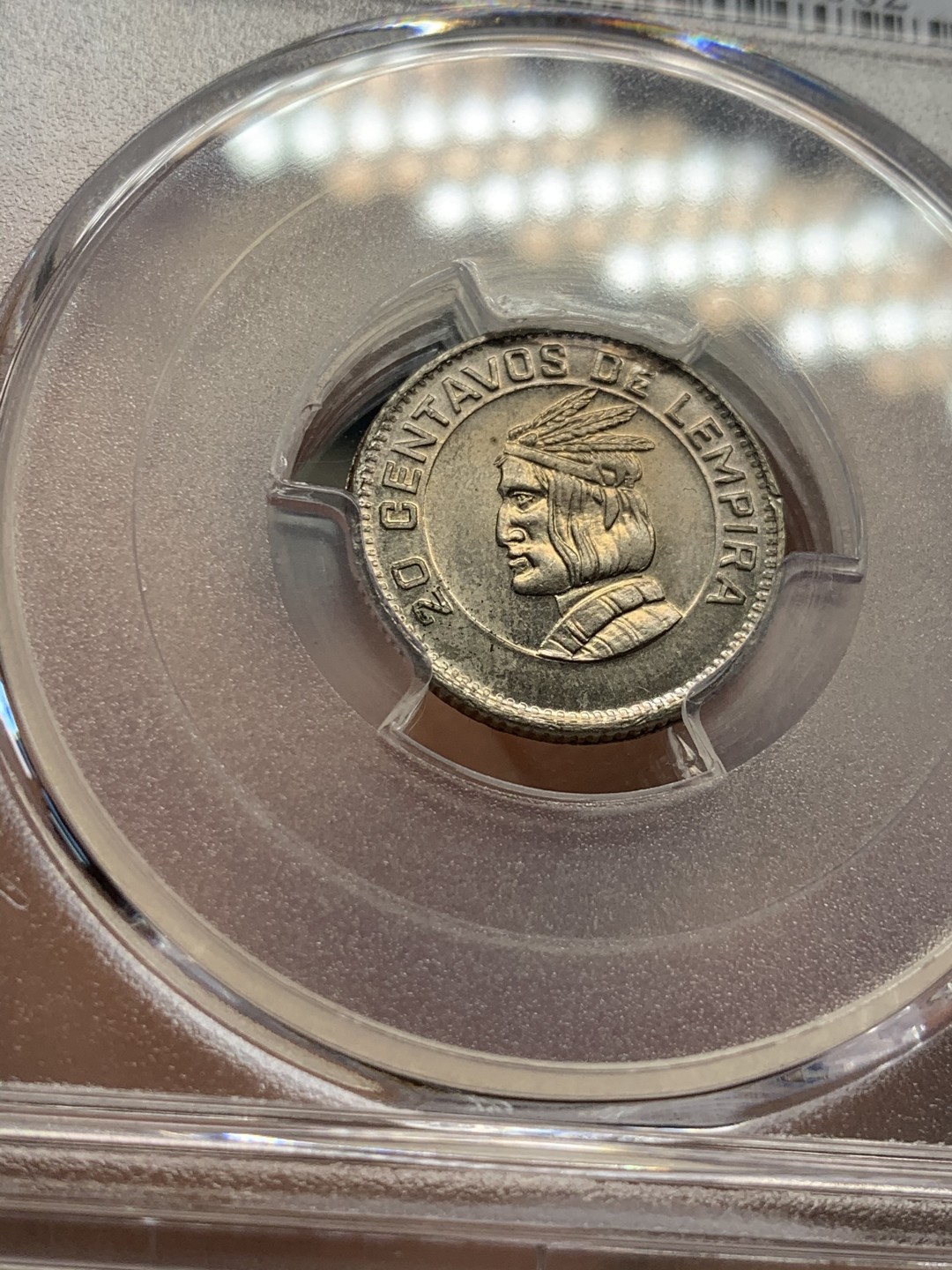 《竞宝斋》第44场-本周日，周一2场连拍（全场顺丰包邮） PCGS-UNCD 洪都拉斯 1973 20分 