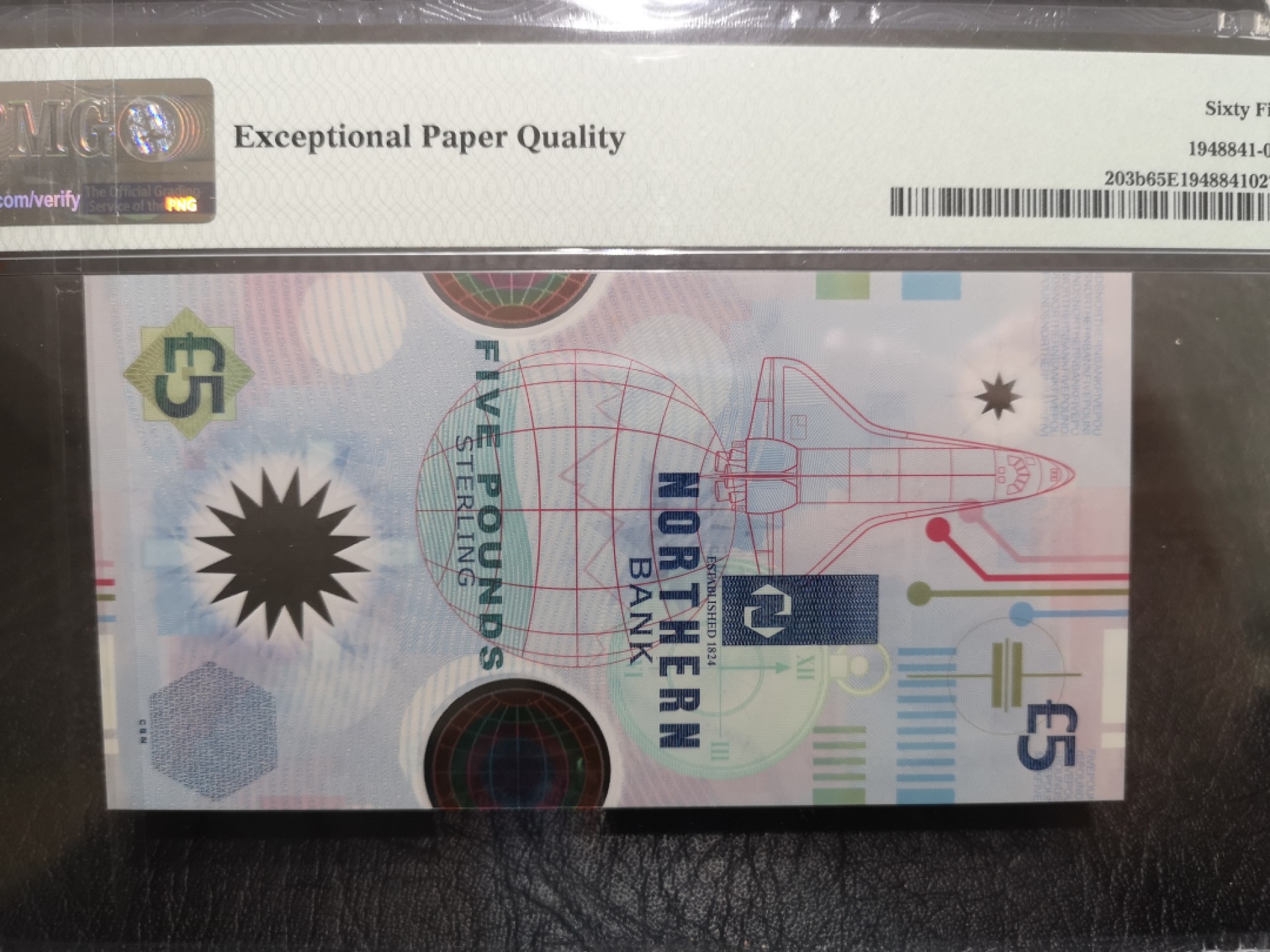 《外钞收藏家》第一百七十三期拍卖 2000年北爱尔兰5镑 纪念钞 PMG65 无47