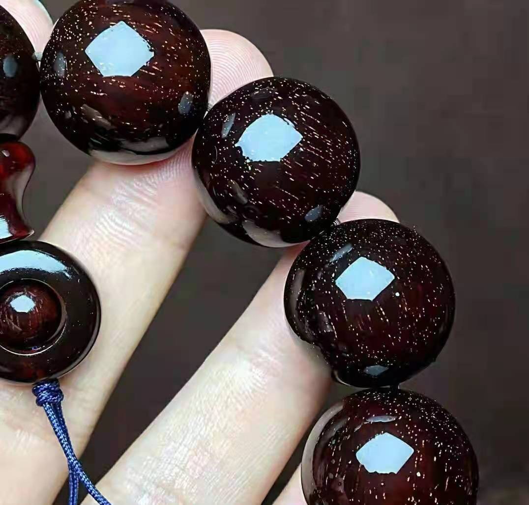 70周年纪念钞 印度小叶紫檀！ 印度小叶紫檀手串男文玩佛珠1老料檀香 满金星紫檀