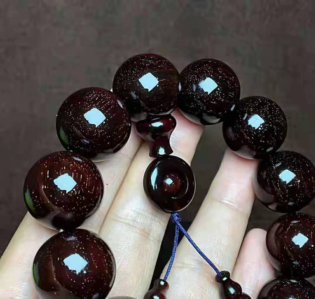 70周年纪念钞 印度小叶紫檀！ 印度小叶紫檀手串男文玩佛珠1老料檀香 满金星紫檀