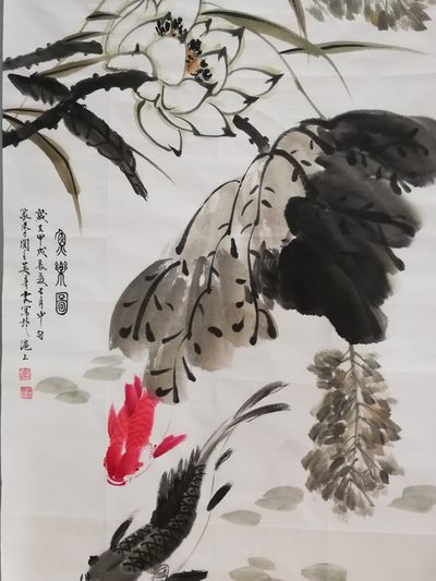 保真手绘名家小写意水墨花鸟国画一幅。  保真手绘名家小写意水墨花鸟国画一幅。 